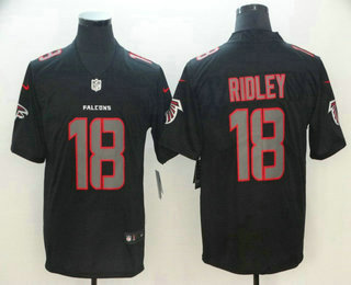 Men's Atlanta Falcons #18 Calvin Ridley Black 2018 Fashion Impact Black Color Rush Stitched NFL Nike Limited Jersey