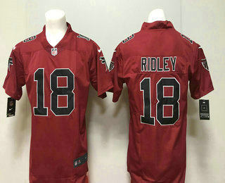 Men's Atlanta Falcons #18 Calvin Ridley Red 2018 Color Rush Stitched NFL Nike Limited Jersey