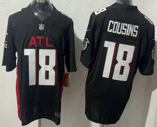 Men's Atlanta Falcons #18 Kirk Cousins Limited Black FUSE Vapor Jersey