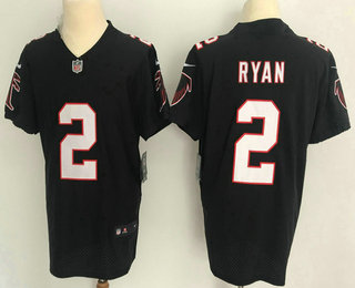 Men's Atlanta Falcons #2 Matt Ryan Black 2017 Vapor Untouchable Stitched NFL Nike Elite Jersey