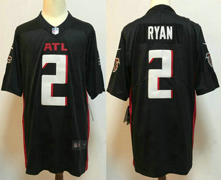 Men's Atlanta Falcons #2 Matt Ryan Black 2020 NEW Vapor Untouchable Stitched NFL Nike Limited Jersey