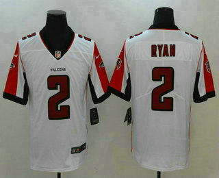 Men's Atlanta Falcons #2 Matt Ryan White 2017 Vapor Untouchable Stitched NFL Nike Limited Jersey