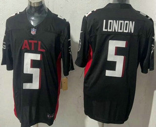 Men's Atlanta Falcons #5 Drake London Black FUSE Vapor Jersey