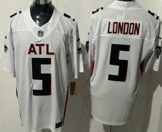 Men's Atlanta Falcons #5 Drake London White FUSE Vapor Jersey