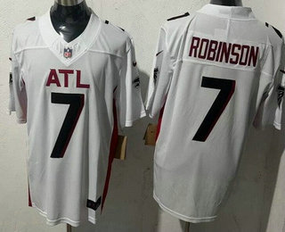 Men's Atlanta Falcons #7 Bijan Robinson Limited White FUSE Vapor Jersey