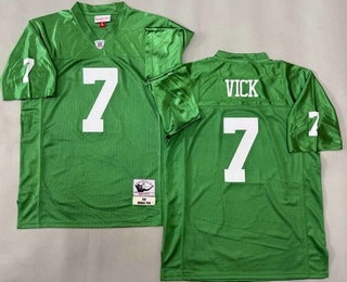 Men's Atlanta Falcons #7 Michael Vick Kelly Green 2010 Throwback Jersey