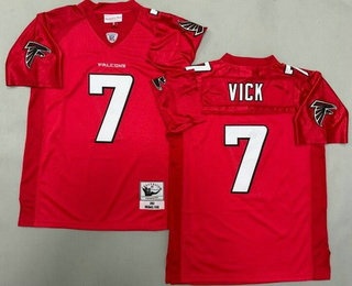 Men's Atlanta Falcons #7 Michael Vick Red 2003 Throwback Jersey