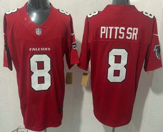 Men's Atlanta Falcons #8 Kyle Pitts Sr Limited Red FUSE Vapor Jersey