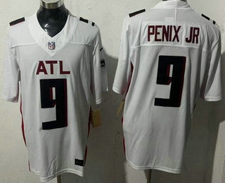 Men's Atlanta Falcons #9 Michael Penix Jr Limited White FUSE Vapor Jersey