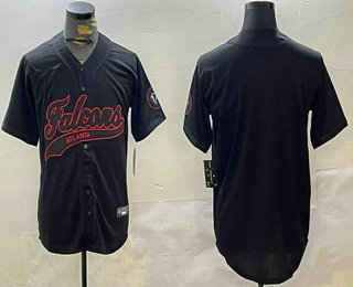 Men's Atlanta Falcons Blank Black Cool Base Stitched Baseball Jersey