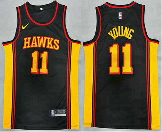 Men's Atlanta Hawks #11 Trae Young Black 2020 NEW Swingman Stitched Nike NBA Jersey