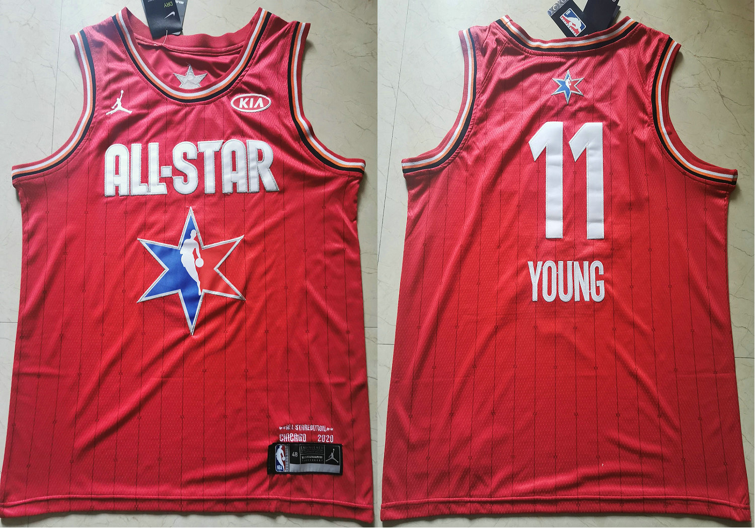 Men's Atlanta Hawks #11 Trae Young Red Jordan Brand 2020 All-Star Game Swingman Stitched NBA Jersey