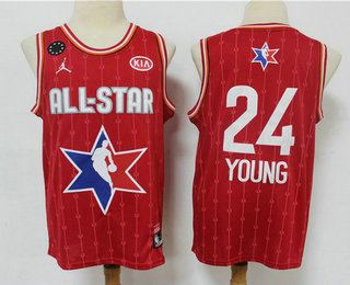 Men's Atlanta Hawks #24 Trae Young Red Jordan Brand 2020 All-Star Game Swingman Stitched NBA Jersey