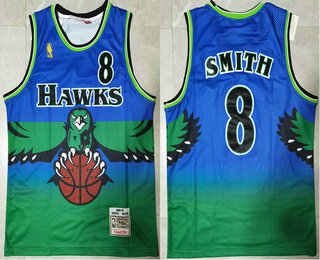 Men's Atlanta Hawks #8 Steve Smith 1996-97 Green Hardwood Classics Soul Swingman Throwback Jersey