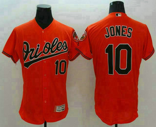 Men's Baltimore Orioles #10 Adam Jones Orange 2016 Flexbase Majestic Baseball Jersey