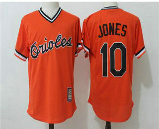 Men's Baltimore Orioles #10 Adam Jones Orange Cooperstown Cool Base Jersey