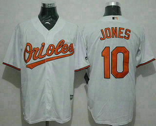 Men's Baltimore Orioles #10 Adam Jones White New Cool Base Jersey