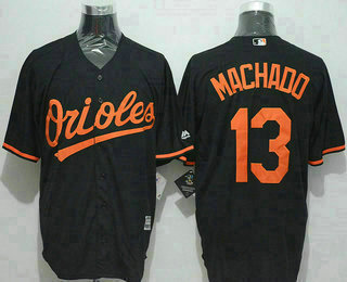 Men's Baltimore Orioles #13 Manny Machado Black New Cool Base Jersey