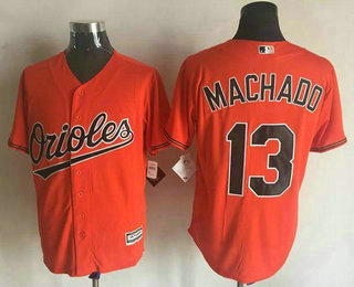 Men's Baltimore Orioles #13 Manny Machado Orange New Cool Base Jersey