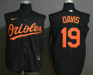 Men's Baltimore Orioles #19 Chris Davis Black 2020 Cool and Refreshing Sleeveless Fan Stitched MLB Nike Jersey