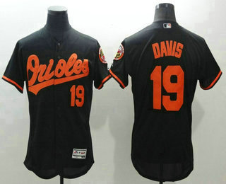 Men's Baltimore Orioles #19 Chris Davis Black Flexbase 2016 MLB Player Jersey