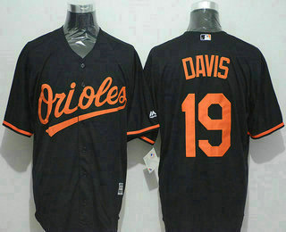 Men's Baltimore Orioles #19 Chris Davis Black New Cool Base Jersey