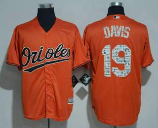 Men's Baltimore Orioles #19 Chris Davis Orange 2017 Spring Training Stitched MLB Majestic Cool Base Jersey