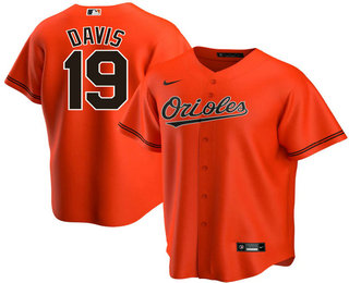 Men's Baltimore Orioles #19 Chris Davis Orange Stitched MLB Cool Base Nike Jersey