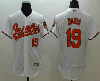 Men's Baltimore Orioles #19 Chris Davis White Flexbase 2016 MLB Player Jersey