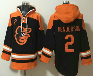 Men's Baltimore Orioles #2 Gunnar Henderson Black Ageless Must Have Lace Up Pullover Hoodie