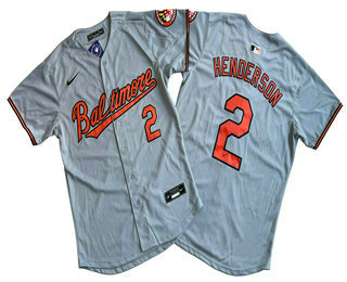 Men's Baltimore Orioles #2 Gunnar Henderson Grey Limited Jersey