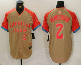 Men's Baltimore Orioles #2 Gunnar Henderson Number Cream 2024 All Star Limited Stitched Jersey