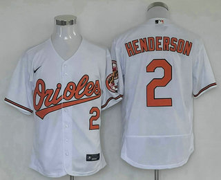 Men's Baltimore Orioles #2 Gunnar Henderson Number White Flex Base Stitched Jersey