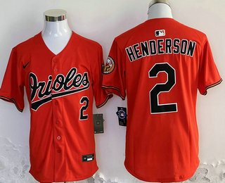 Men's Baltimore Orioles #2 Gunnar Henderson Orange Limited Jersey