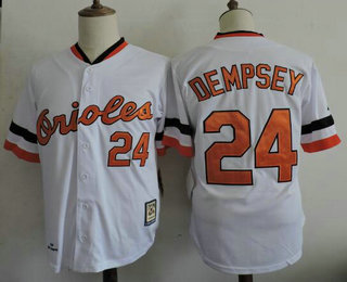 Men's Baltimore Orioles #24 Rick Dempsey White 1983 Majestic Cooperstown Throwback Baseball Jersey