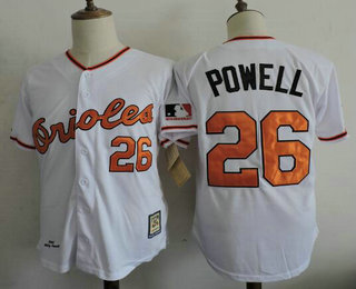 Men's Baltimore Orioles #26 Boog Powell White 1969 Majestic Cooperstown Home Baseball Jersey