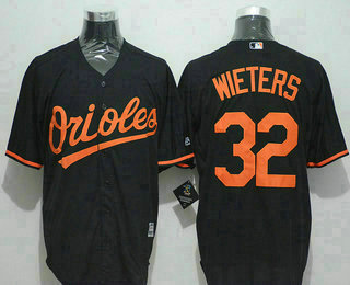 Men's Baltimore Orioles #32 Matt Wieters Black New Cool Base Jersey