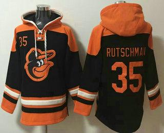 Men's Baltimore Orioles #35 Adley Rutschman Black Ageless Must Have Lace Up Pullover Hoodie