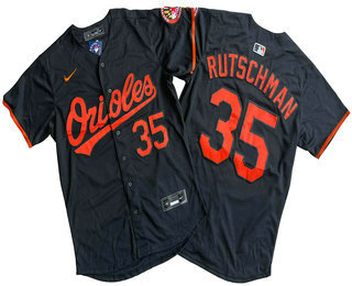 Men's Baltimore Orioles #35 Adley Rutschman Black Limited Jersey