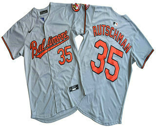 Men's Baltimore Orioles #35 Adley Rutschman Grey Limited Jersey