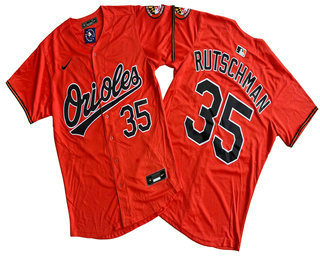 Men's Baltimore Orioles #35 Adley Rutschman Orange Limited Jersey