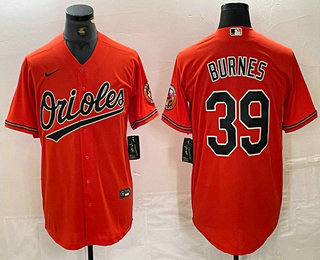 Men's Baltimore Orioles #39 Corbin Burnes Orange Cool Base Stitched Jersey