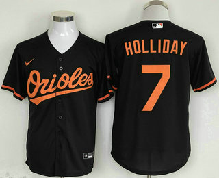 Men's Baltimore Orioles #7 Jackson Holliday Black Cool Base Jersey