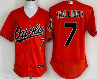 Men's Baltimore Orioles #7 Jackson Holliday Orange Authentic Jersey