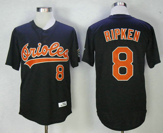 Men's Baltimore Orioles #8 Cal Ripken 1993 Black Mitchell & Ness Throwback Jersey