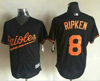 Men's Baltimore Orioles #8 Cal Ripken Black New Cool Base Jersey