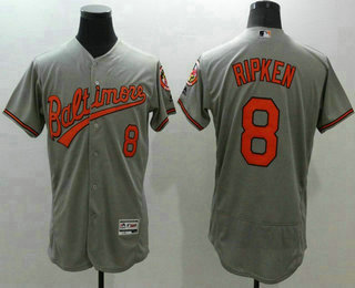 Men's Baltimore Orioles #8 Cal Ripken Grey Flexbase 2016 MLB Player Jersey