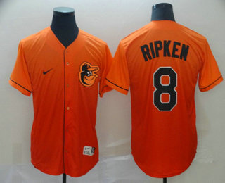 Men's Baltimore Orioles #8 Cal Ripken Jr. Nike Orange Fade Stitched Jersey