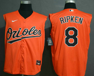 Men's Baltimore Orioles #8 Cal Ripken Jr. Orange 2020 Cool and Refreshing Sleeveless Fan Stitched MLB Nike Jersey