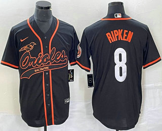 Men's Baltimore Orioles #8 Cal Ripken Jr Black Cool Base Stitched Baseball Jersey